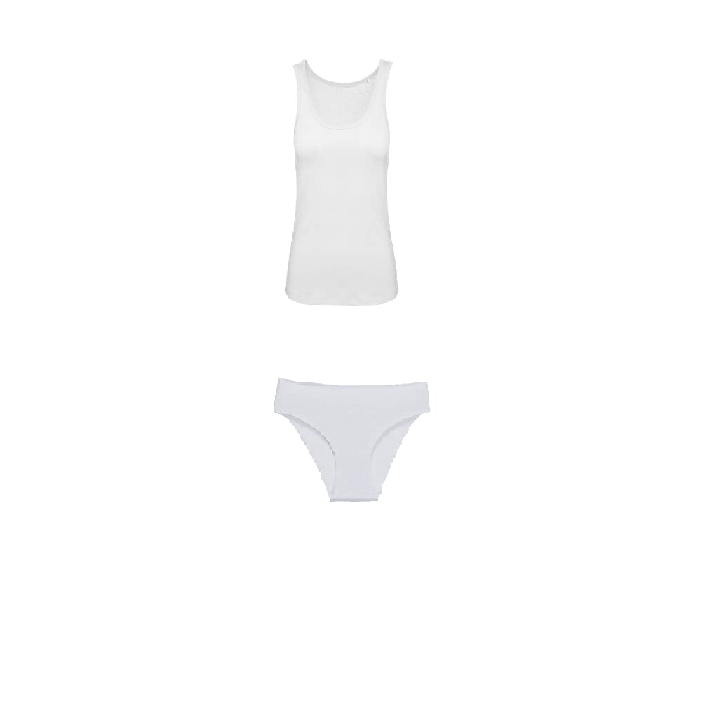 Coordinato da donna slip + canotta spalla larga/stretta varie taglie colore bianco - Home Shopping Italia 