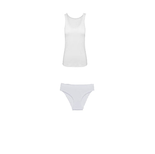 Coordinato da donna slip + canotta spalla larga/stretta varie taglie colore bianco - Home Shopping Italia 