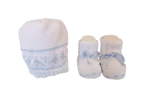 Cotone Set Scarpine + cappellino neonato e neonata ricamato - La Rocca - Home Shopping Italia 