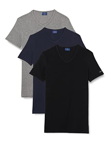 Navigare 570 (Pacco Da 3), Maglietta intima Uomo, Multicolore (Grigio/ Nero/ Navi), S confezione da 3 - Home Shopping Italia 