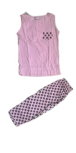 Pigiama Due Pezzi da Donna Spalla Larga Colore Bianco Rosa Varie Taglie - Ami-Jo - Home Shopping Italia 