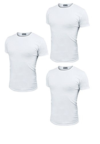 Enrico Coveri 3 t-Shirt Uomo Mezza Manica Girocollo in Cotone Pettinato Art. ET1100 (Bianco, 7/XXL) - Home Shopping Italia 