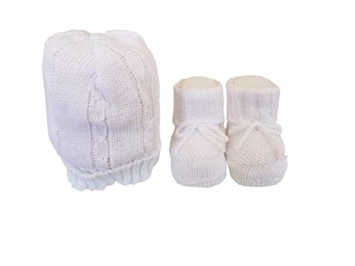 Cotone Set Scarpine + cappellino neonato e neonata ricamato - La Rocca - Home Shopping Italia 