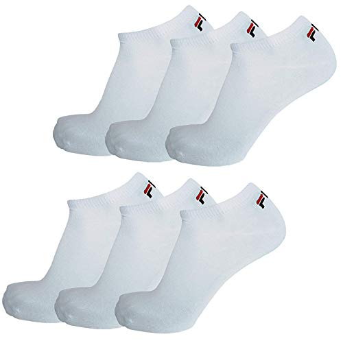 Fila 6 paio calzini, Invisible Sneakers unisex, 35-46 bianco e nero - bianco, 39-42 (6-8 UK) - Home Shopping Italia 