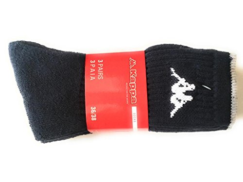 Kappa 3 Calzini Unisex Corti Spugna Tennis (35/38, Nero) - Home Shopping Italia 