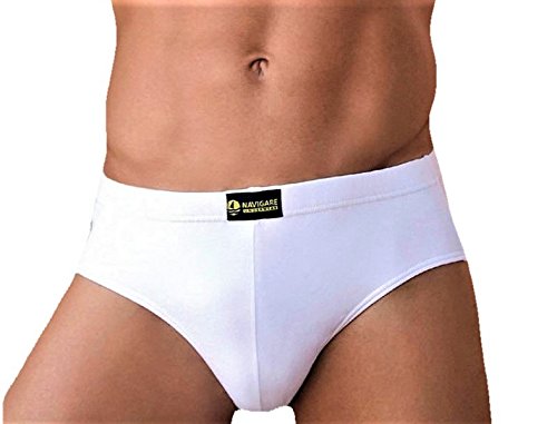 NAVIGARE UNDERWEAR Confezione da N. 6 Slip Uomo in Morbido Cotone BIELASTICO Soft Elastico INFILATO, Massima Vestibilita'. Dsiponibile negli Assortimenti Bianco e Colorato - Home Shopping Italia 