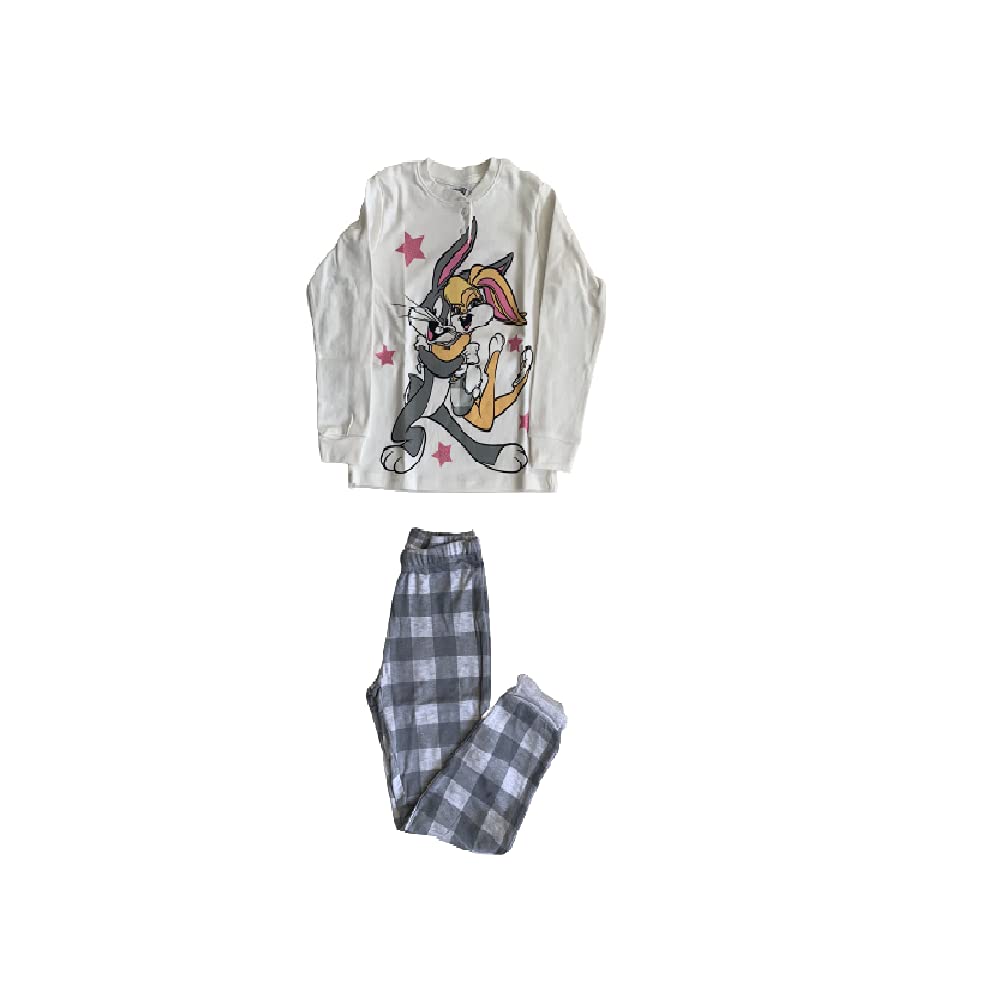Sabor Pigiama da Bambina Lungo Due Pezzi in Cotone Interlock - Coniglietto e Coniglietta - Home Shopping Italia 