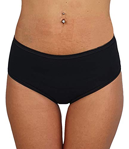 Cotonella Slip Midi Donna in Cotone Elasticizzato Art. 3940 - Confezione da 6 Pezzi - Colori Bianco E Nero - 6 Pezzi Nero 3 - Home Shopping Italia 