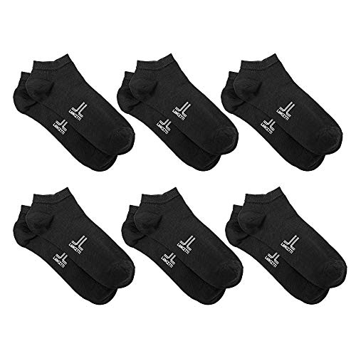 LANCETTI 6 Paia di Calzini Fantasmino sneakers fresco Filo di Scozia Unisex (Uomo Donna) (35-38) - Nero - Home Shopping Italia 