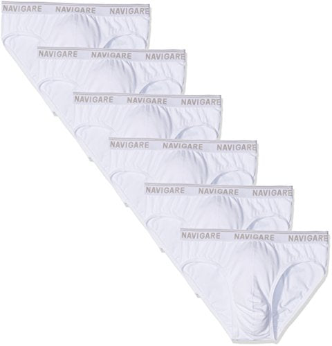 Navigare 574/E Slip, Bianco, Small (Taglia produttore:3), Pacco da 6, Uomo - Home Shopping Italia 