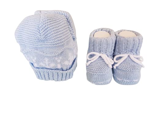 Cotone Set Scarpine + cappellino neonato e neonata ricamato - La Rocca - Home Shopping Italia 
