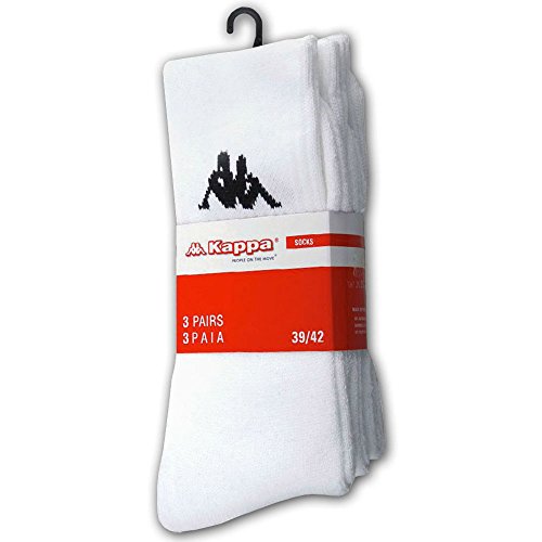 Kappa 3 Calzini Unisex Corti Spugna Tennis (35/38, Bianco) - Home Shopping Italia 