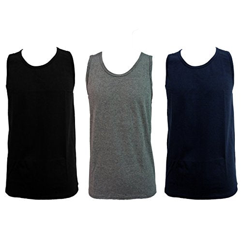 Enrico Coveri 3 Canotte Uomo Spalla Larga in Cotone Pettinato Art. ET1102 (Nero/Blu/Grigio, 7/XXL) - Home Shopping Italia 