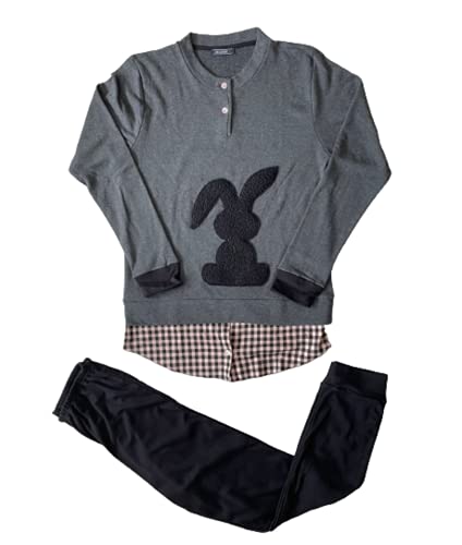 Caracter Pigiama Serafino Lungo Due Pezzi Donna Caldo Cotone Art. P1361 - Exclusive - Home Shopping Italia 