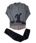 Caracter Pigiama Serafino Lungo Due Pezzi Donna Caldo Cotone Art. P1361 - Exclusive - Home Shopping Italia 