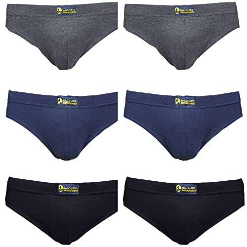 Navigare 574 Slip per uomo, Multicolore (Grigio/ Nero/ Navy), X-Large (Taglia produttore:6), Pacco da 6 - Home Shopping Italia 