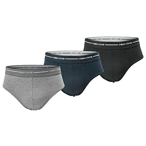Enrico Coveri Slip Uomo Offerta 3-6-12 Pezzi, Slip Uomo in Cotone BIELASTICO Elastico EST. Mutande Uomo 80231000(12 Pezzi Bianco, 6) - Home Shopping Italia 