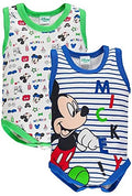 Ellepi Body Neonato Senza Maniche Topolino Mickey Mouse Costine Set 2 Pz AF5044 (Blu/Verde, 1 Mese) - Home Shopping Italia 