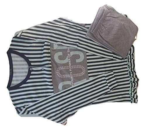 Pigiama Donna Due Pezzi Lungo Serafino Cotone con Volant Art. P1208 - Home Shopping Italia 