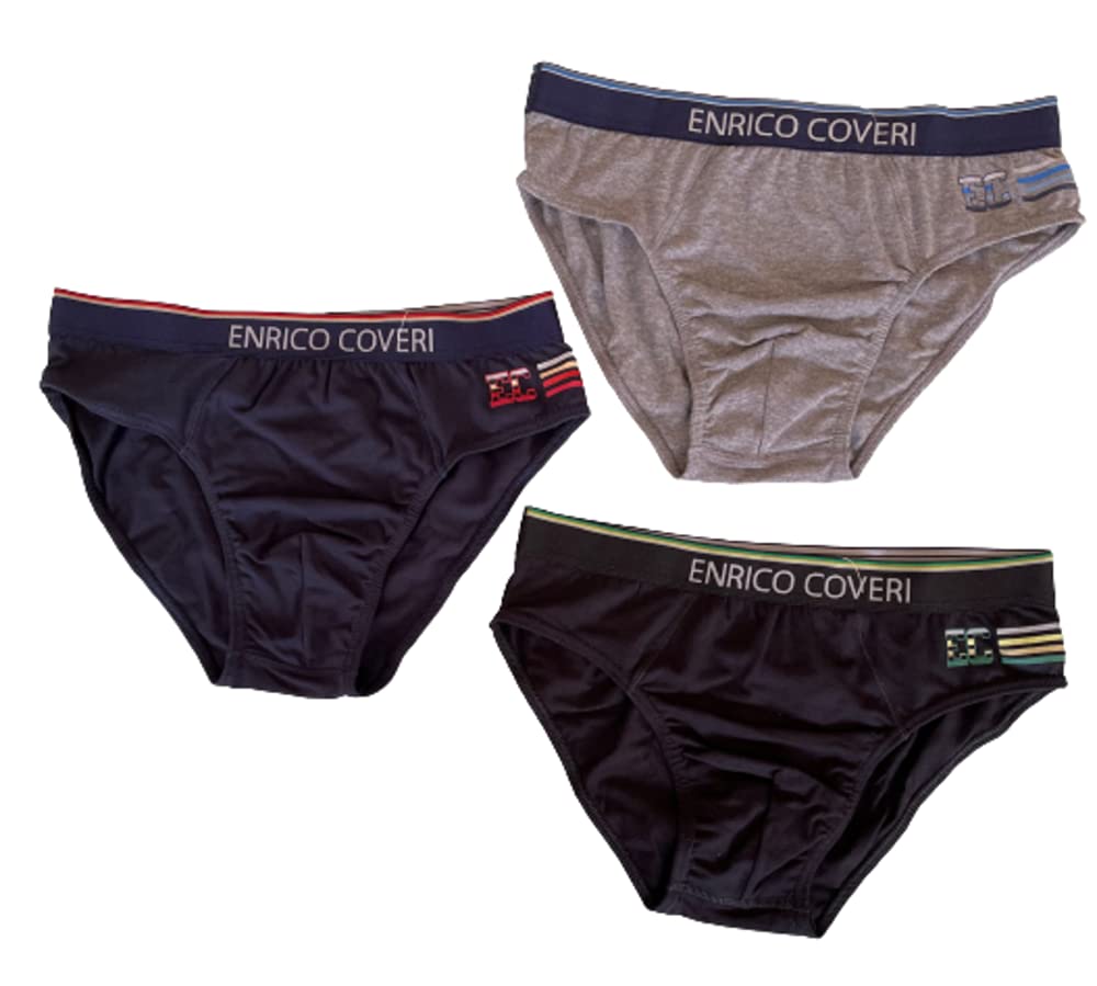 Slip e Boxer (6 Paia) da Uomo Cotone Elasticizzato Elastico Esterno Colori Assortiti Art. EB1200 e ES1200 - Enrico Coveri - Home Shopping Italia 