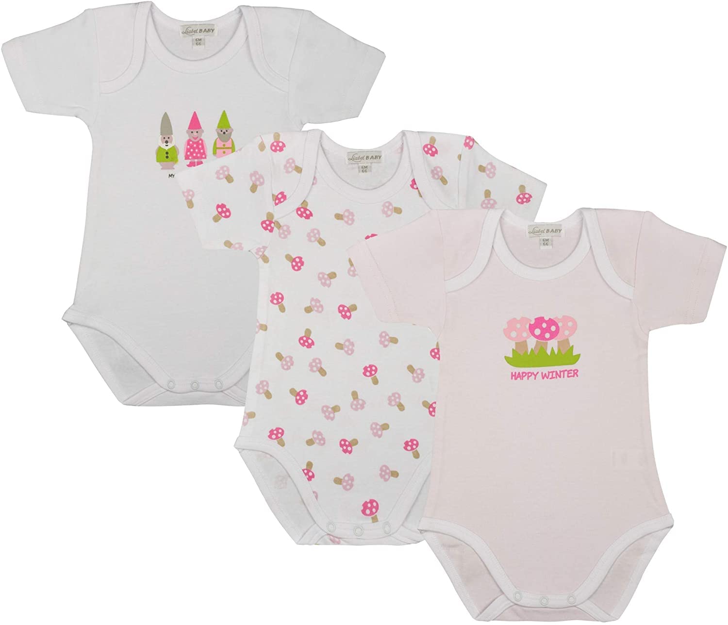 6 body da neonato neonata rosa celeste spalla larga mezza manica caldo cotone o cotone - Home Shopping Italia 