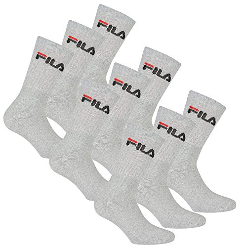 Fila 6 Paia Calzini, Spugna Calzini da tennis con logo colorato, Unisex (2x PACCO DA 3) - grigio, 39-42 (6-8 UK) - Home Shopping Italia 