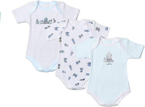 6 body da neonato neonata rosa celeste spalla larga mezza manica caldo cotone o cotone - Home Shopping Italia 