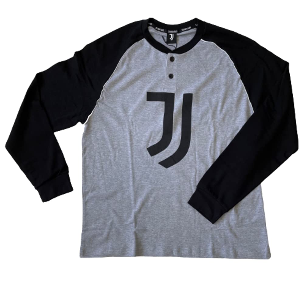 SICEM Pigiama Serafino Uomo Manica Lunga Cotone Interlock Art. JU14116 Fino alla Fine Bianconeri (Grigio Melange, XXL) - Home Shopping Italia 