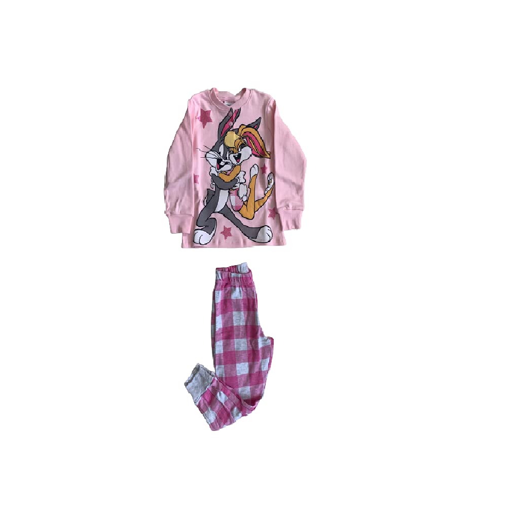 Sabor Pigiama da Bambina Lungo Due Pezzi in Cotone Interlock - Coniglietto e Coniglietta - Home Shopping Italia 