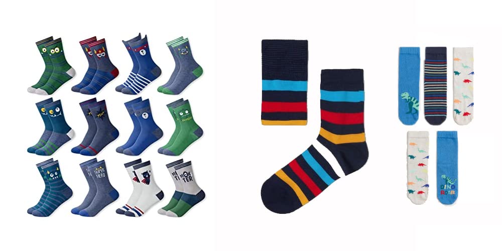 6 paia di calzini corti per bambino bambina ragazzo ragazza taglia 22-39 in cotone estivo ed invernale FANTASIE ASSORTITE - Home Shopping Italia 
