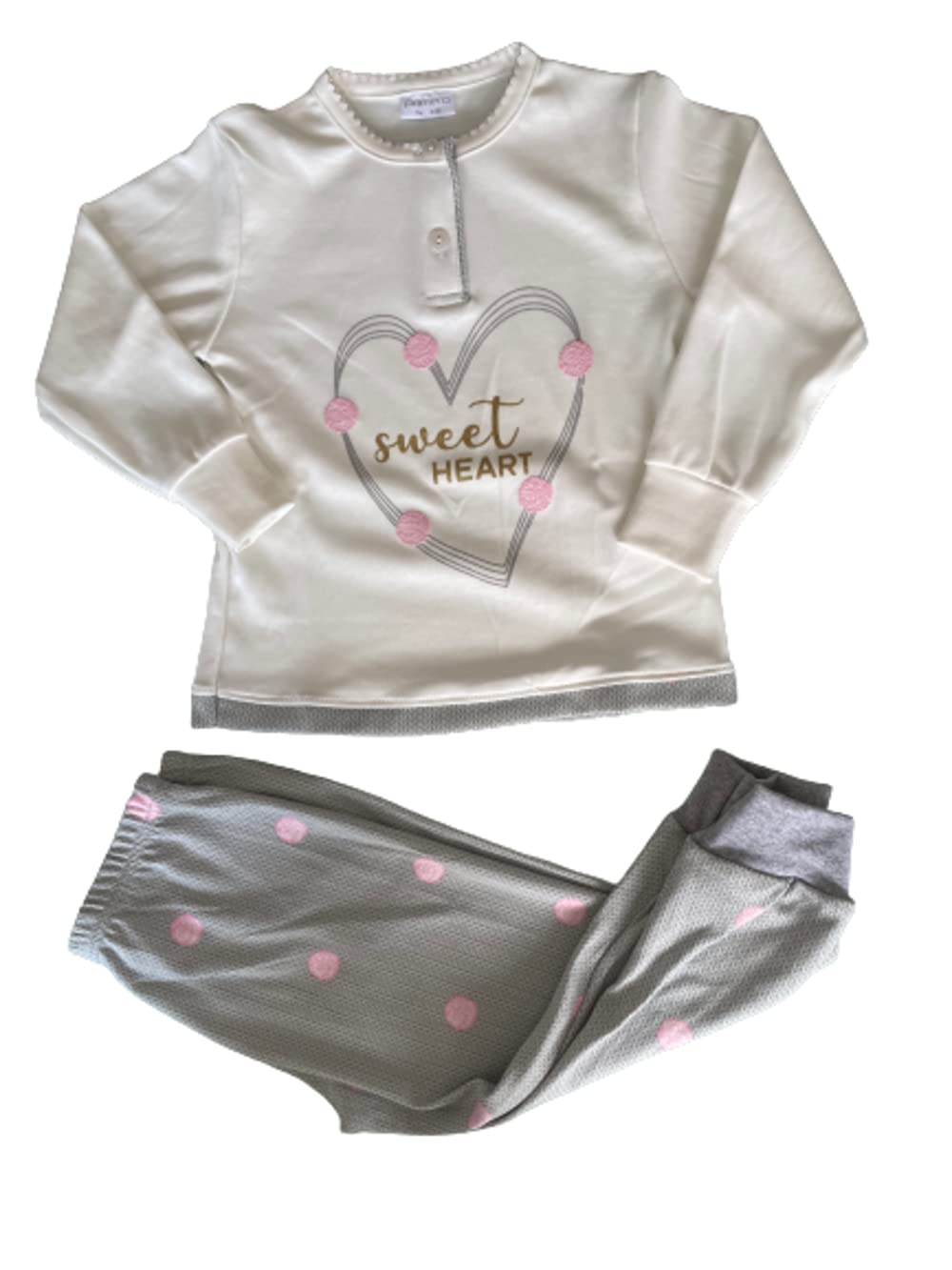Pigiama Serafino Lungo Bimba neonata Due Pezzi Cotone Interlock - Primero - Home Shopping Italia 