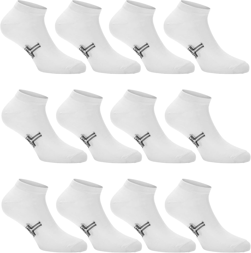 LANCETTI - 12 Paia Calzini Corti Sneaker per Uomo o Donna, Fantasmini in Cotone Filo di Scozia - Home Shopping Italia 
