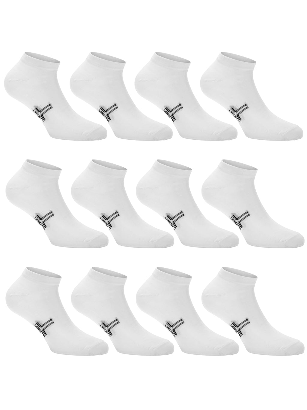 LANCETTI - 12 Paia Calzini Corti Sneaker per Uomo o Donna, Fantasmini in Cotone Filo di Scozia - Home Shopping Italia 