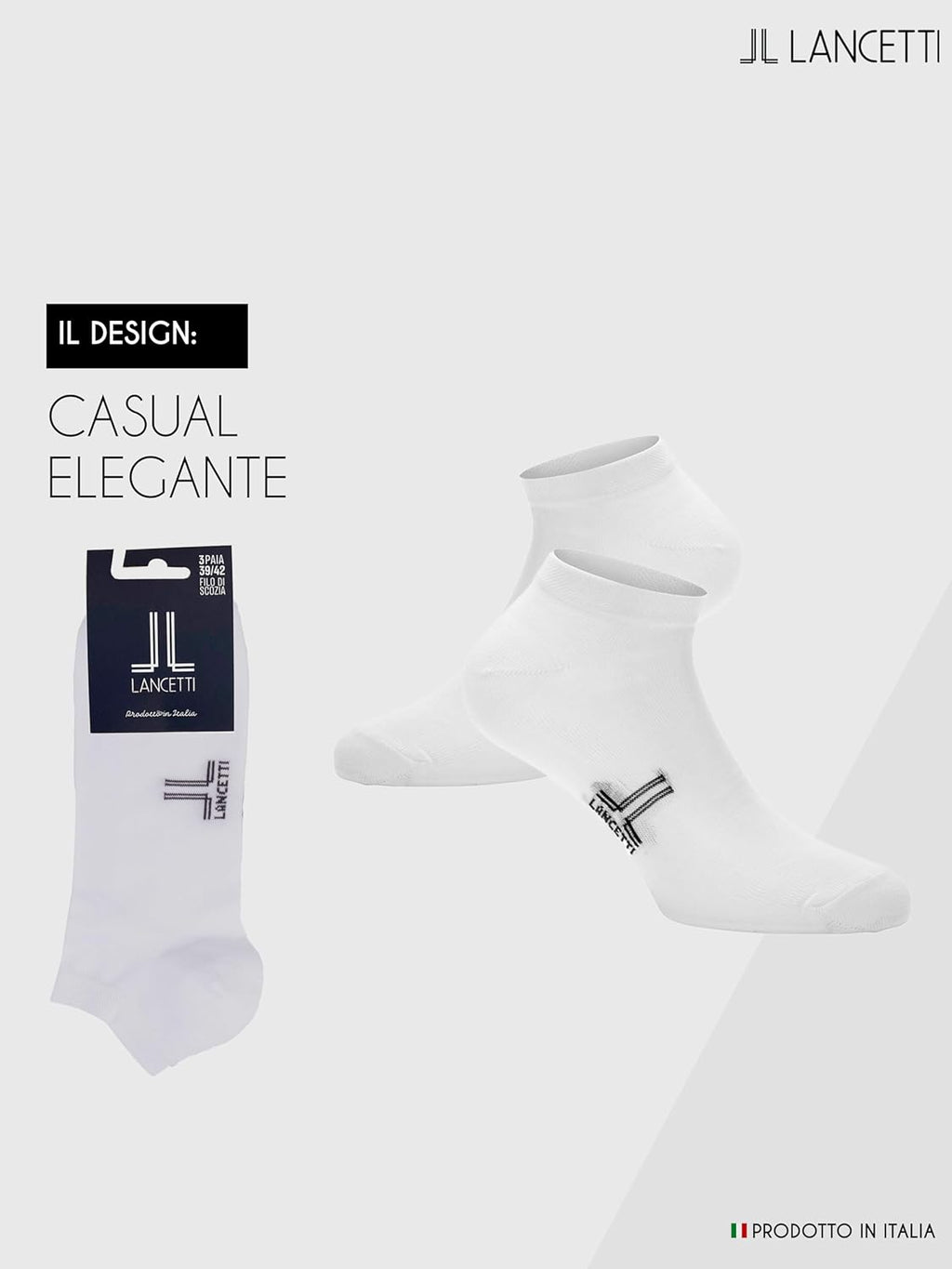 LANCETTI - 12 Paia Calzini Corti Sneaker per Uomo o Donna, Fantasmini in Cotone Filo di Scozia - Home Shopping Italia 