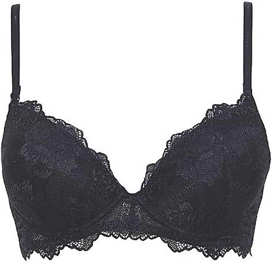 LORMAR Reggiseno Push Up Desiderio in Pizzo Senza Ferretto con Coppe Graduate a Scollatura Profonda - Coppa B Disponibile nei Colori Bianco, Nero e Noisette - Home Shopping Italia 
