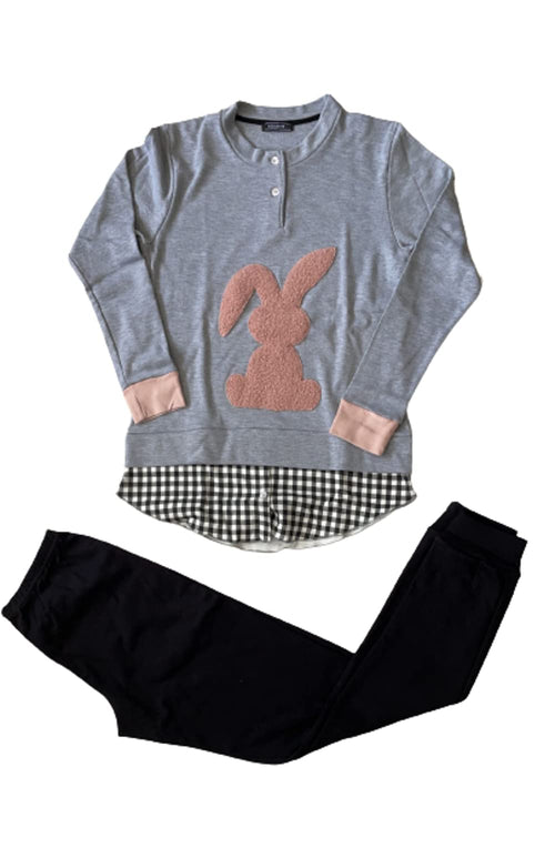 Caracter Pigiama Serafino Lungo Due Pezzi Donna Caldo Cotone Art. P1361 - Exclusive - Home Shopping Italia 