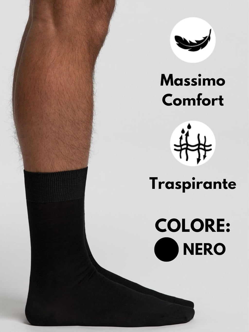 POMPEA 6 Paia Calzini Uomo in Cotone Filo di Scozia, Calze Corte al Polpaccio, Eleganti e Versatili - Home Shopping Italia 
