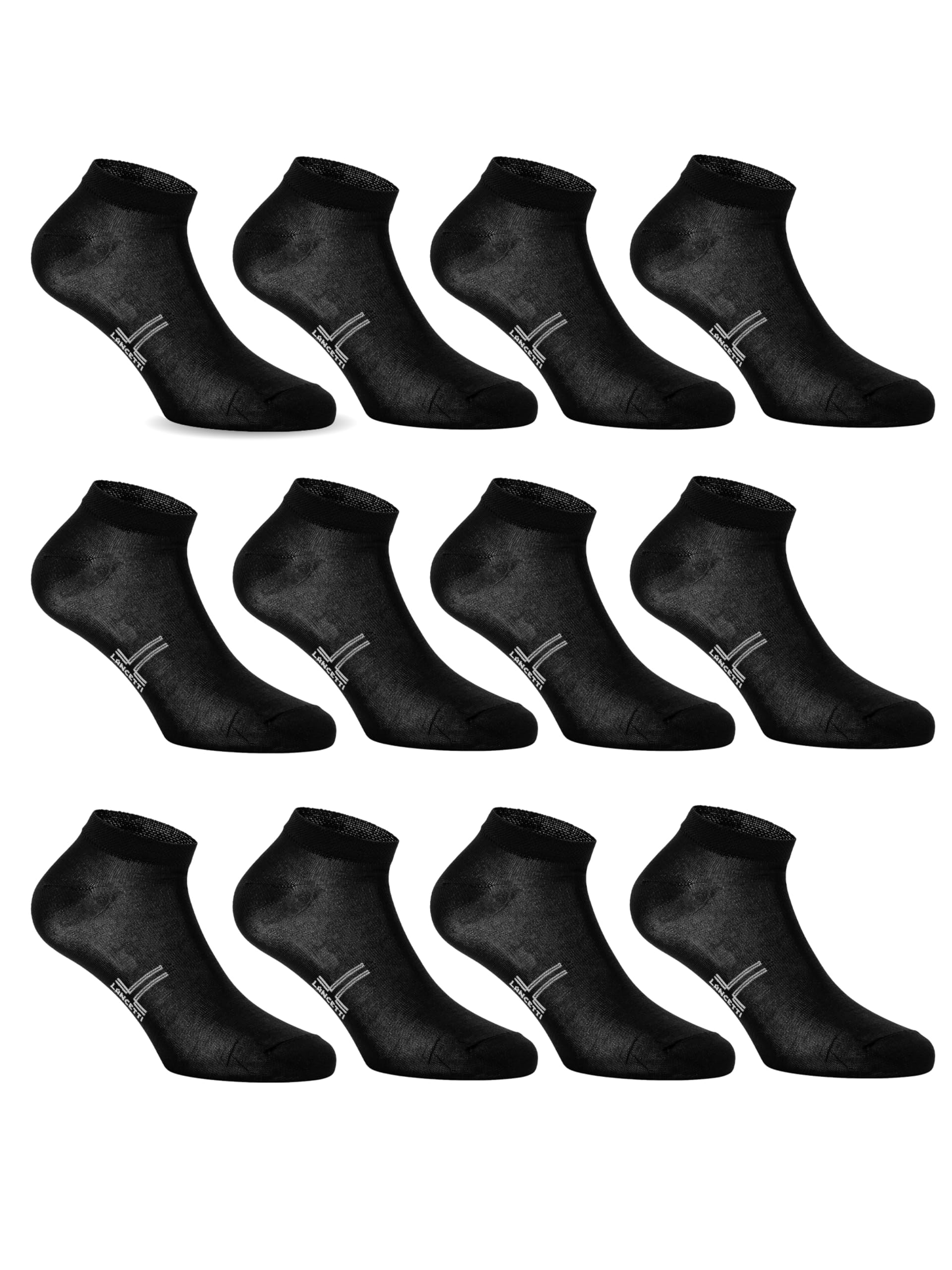 LANCETTI - 12 Paia Calzini Corti Sneaker per Uomo o Donna, Fantasmini in Cotone Filo di Scozia - Home Shopping Italia 