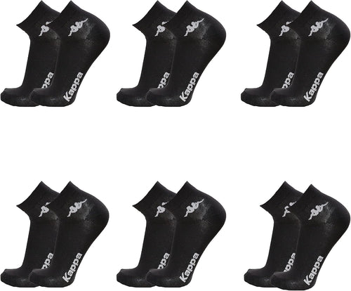 Kappa CONF. 6 PAIA CALZINO CORTO ALLA CAVIGLIA UNISEX - art. K004 in cotone, Nero, 45/47 - Home Shopping Italia 