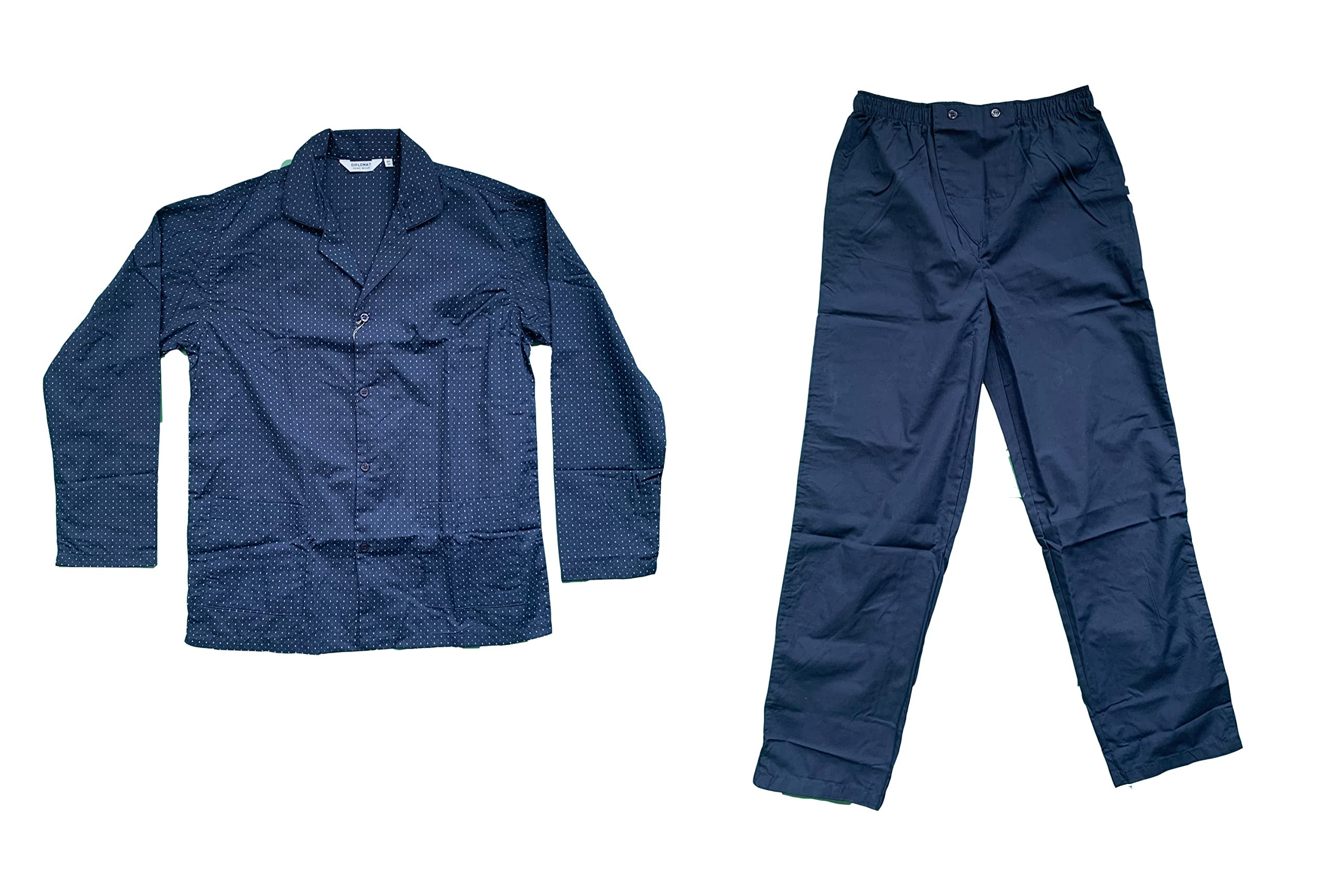 Generic Pigiama Uomo Lungo Due Pezzi Nuova Collezione Primavera - Estate Taglie a Scelta Colori Blu Avio Art. WO116 - Diplomat - Home Shopping Italia 