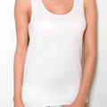 6 Women's Tank Tops with Satin Edge, Warm Cotton, Wool and Cotton Art. OP-10/18 Speedy (6° White, Warm Cotton)
